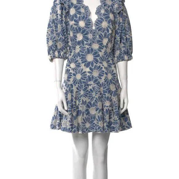 Sandro Women's Audrey Embroidered Cotton Lace Dress - Picture 2 of 4